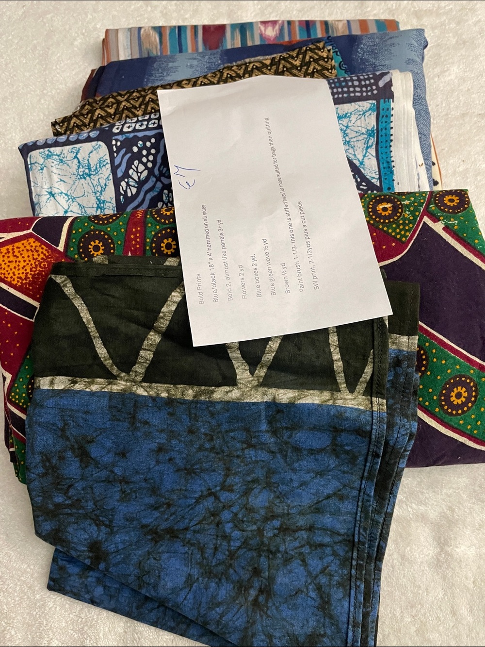 4-5 LB MIXED BOLD PRINT TYPES FABRIC BUNDLE • USABLE PIECES • CRAFT & SEWING E7